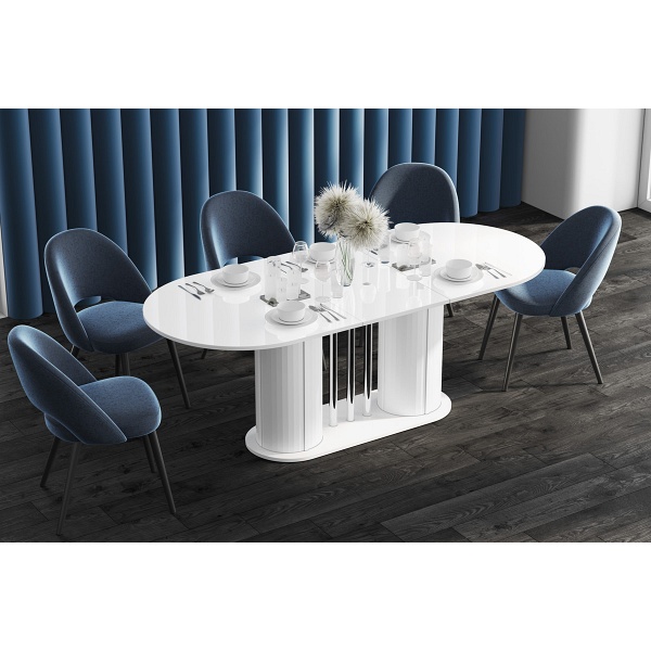 Stół rozkładany CESARO - Wariant Kolorystyczny: Biały - Hubertus